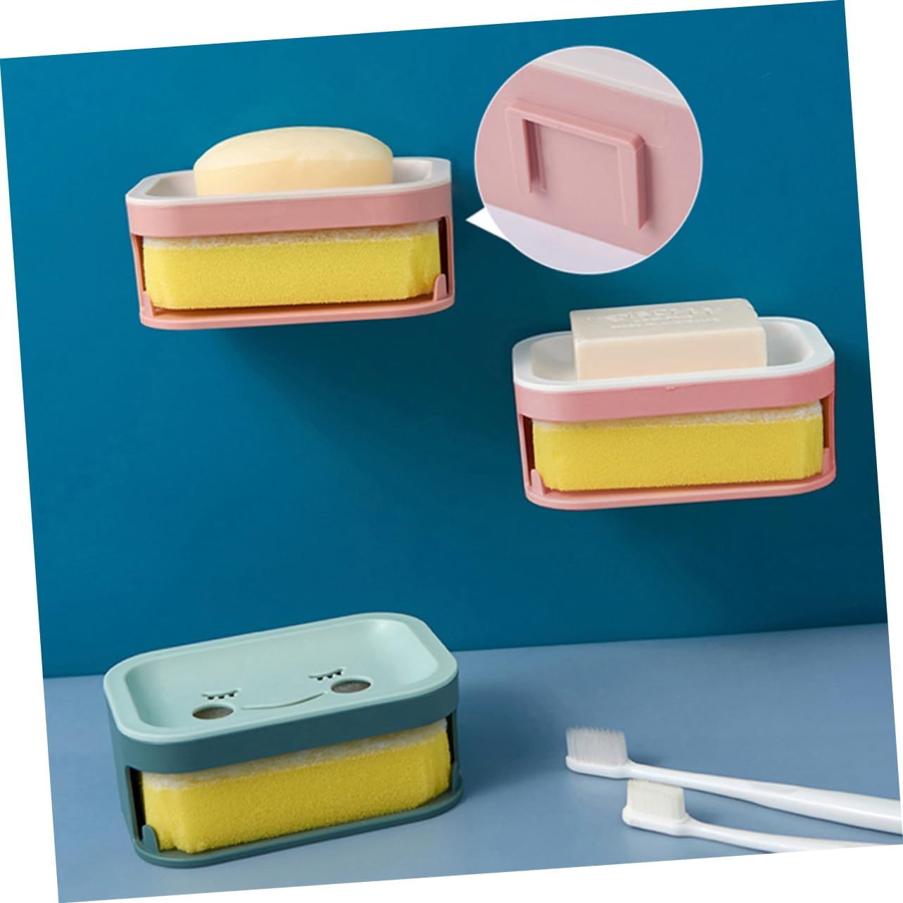 Double Layer Wall-Mounted Soap Holder for Bathroom and Kitchen