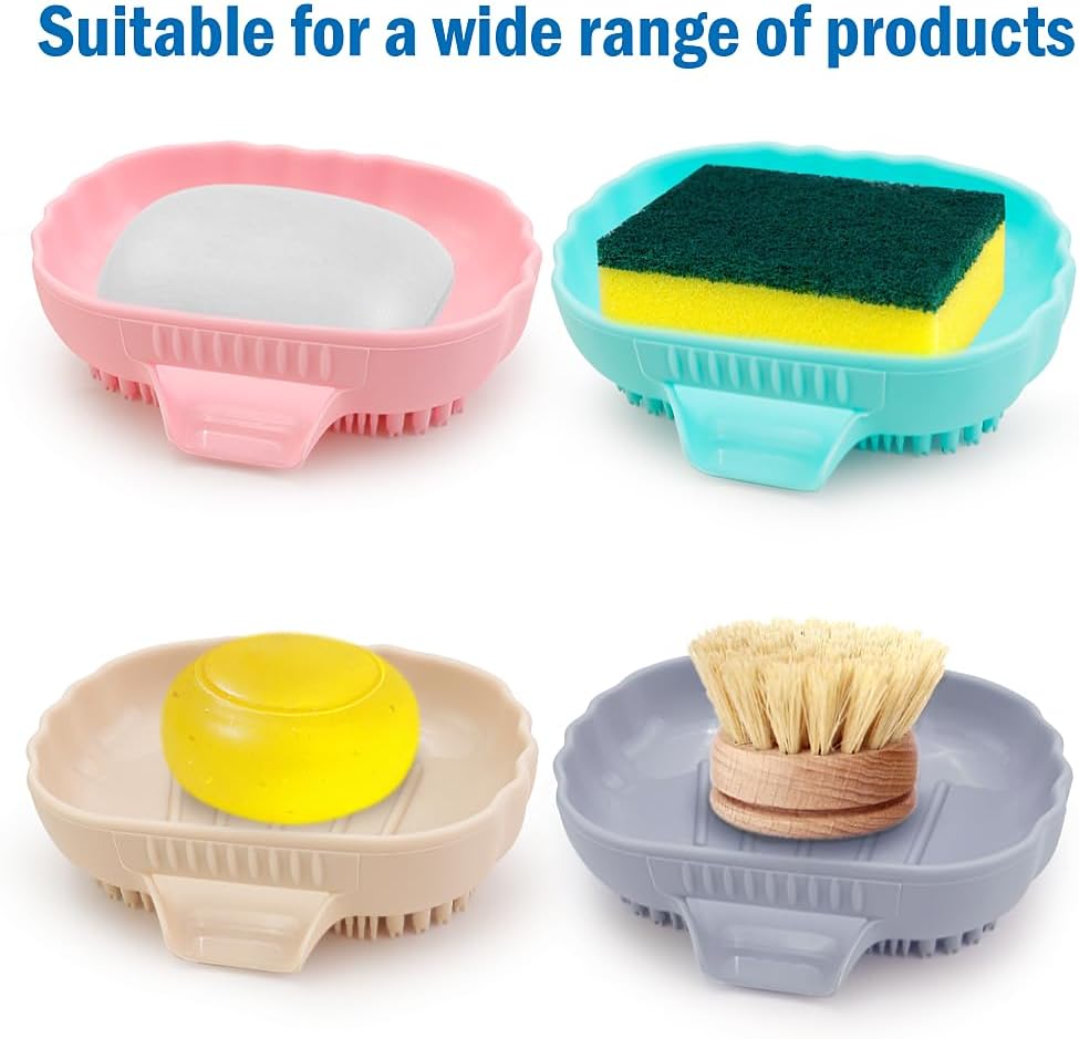Mabnuby Black Silicone Soap Dish with 25 Waterfall Slope