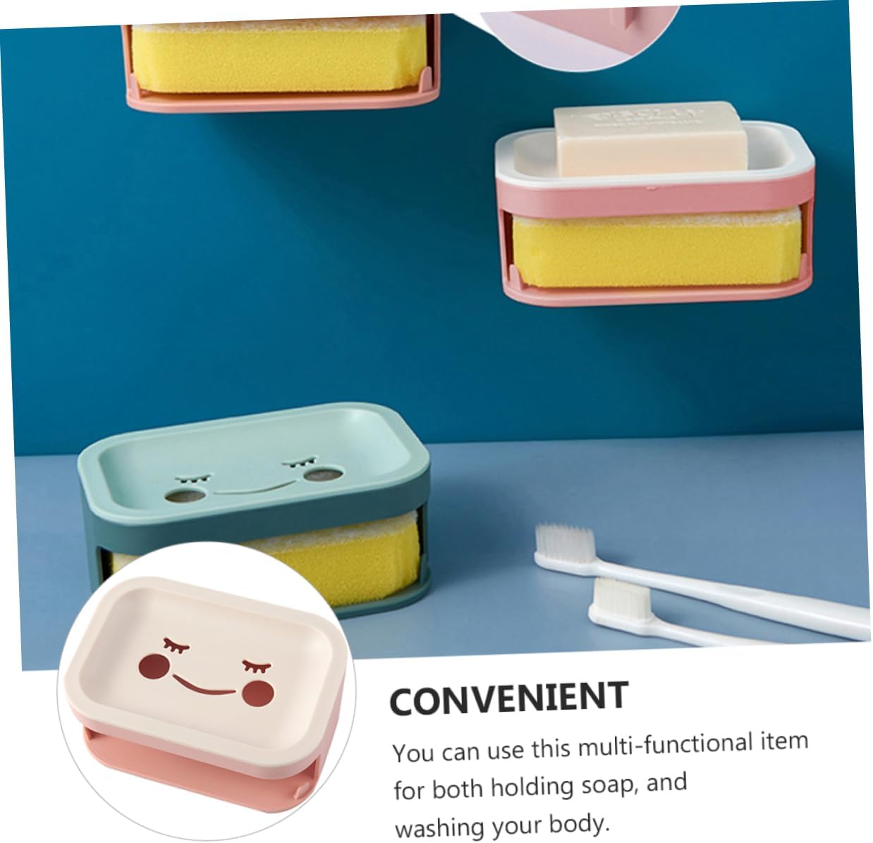 Zerodeko Modern Wall-Mounted Soap Dish Double Layer Bathroom Storage Holder