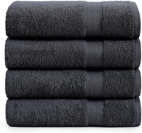 LANE LINEN 4 Pack Bath Towels 28x54 - Soft Quick Dry Oeko Tex Certified