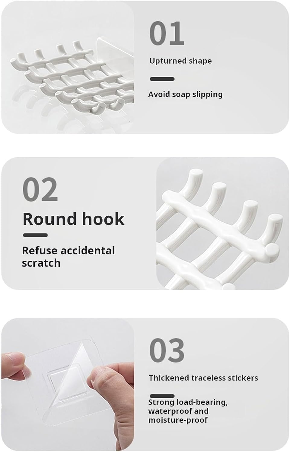 Loyliawa Soap Rack with Multi Hooks and Quick Drainage