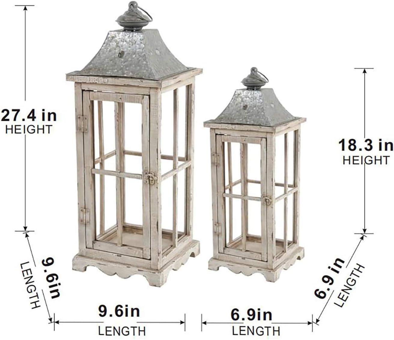 Strawberry Fairy Decorative Candle Lantern with Whitewashed Finish