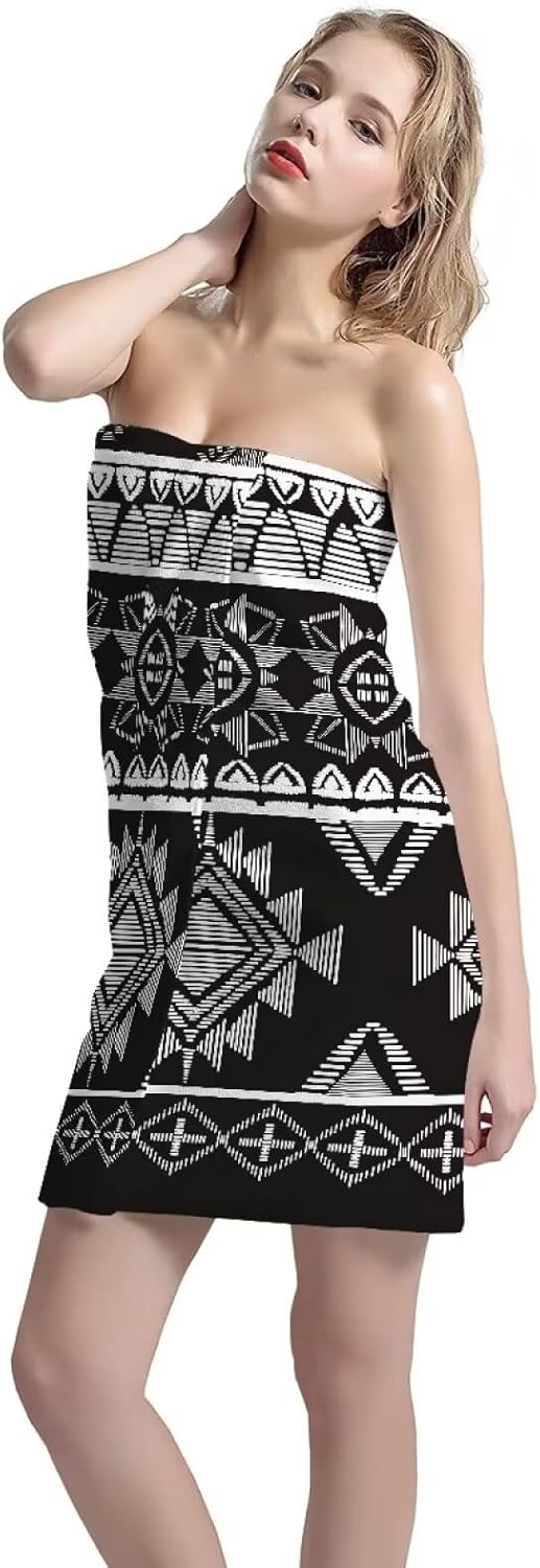 Glomenade Grey Aztec Beach Towel for Adults