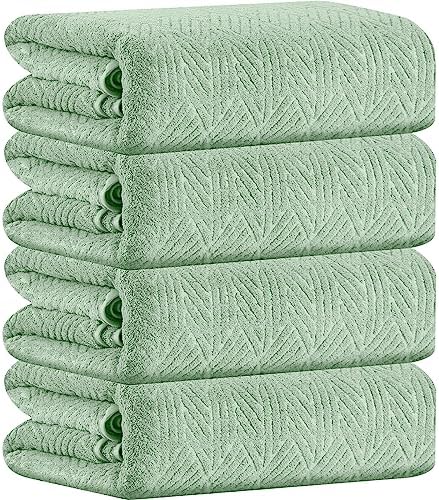 CHINO Light Green Bath Towel Set of 4