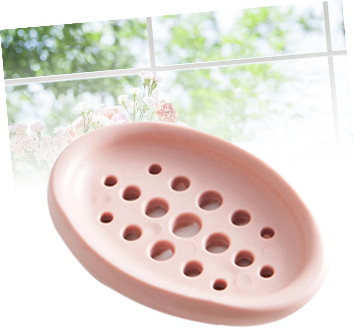 Luxshiny Oval Silicone Soap Dish Tray Holder 1