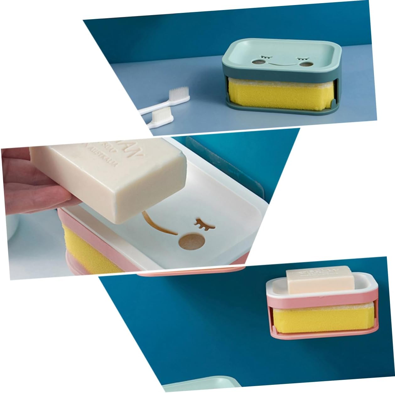 Alipis Double Layer Draining Soap Dish Wall Mounted