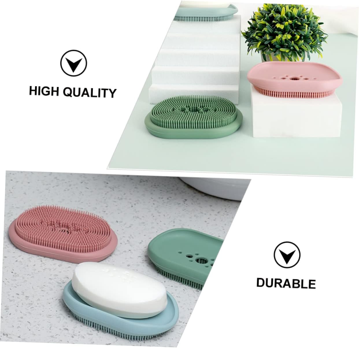 Cabilock Silicone Soap Dish with Drain Bar Holder 1