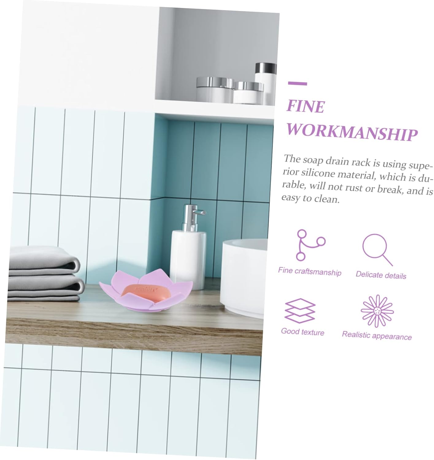VICASKY 2pcs Non-Slip Soap Holder with Drainage