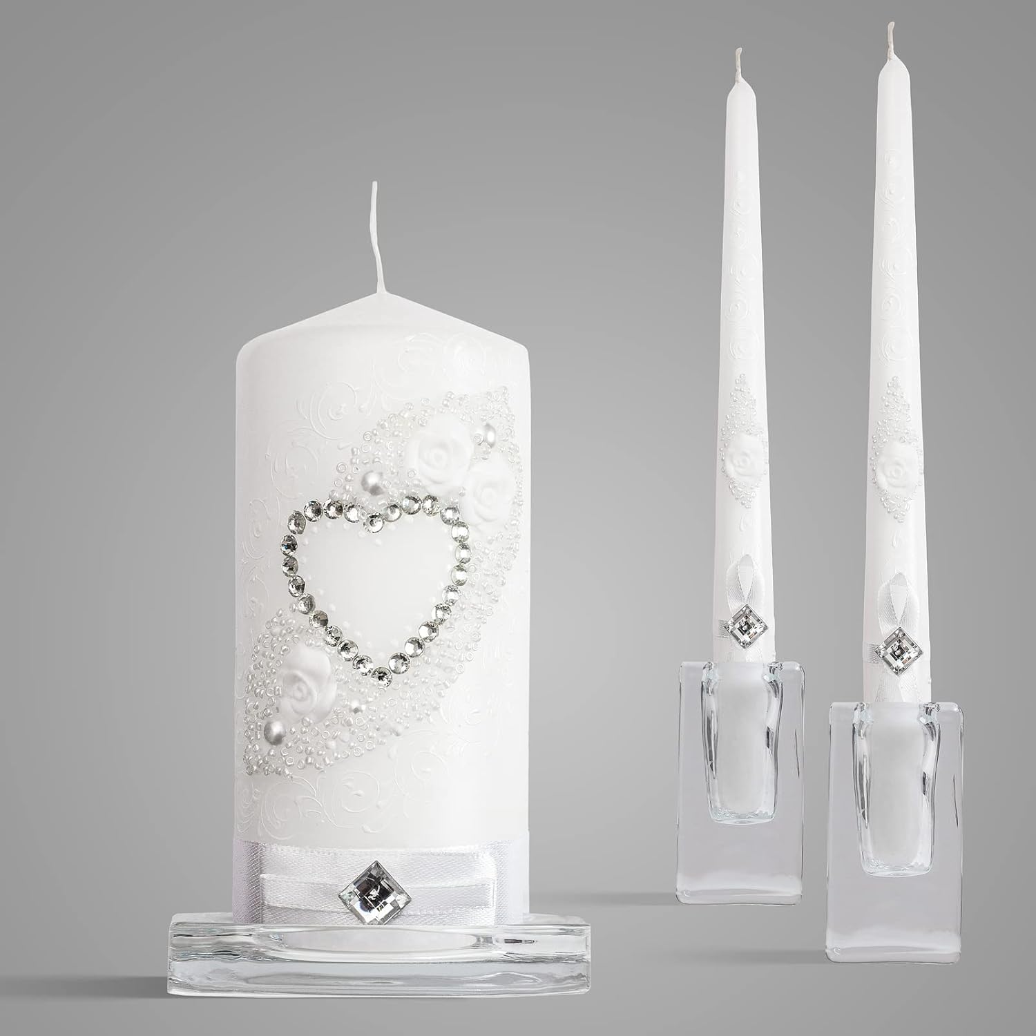 VABA Family Marriage Unity Candle Set for Wedding Ceremony
