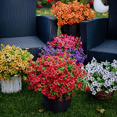 AXYLEX 16-Bundle Artificial Flowers for Outdoor Decor
