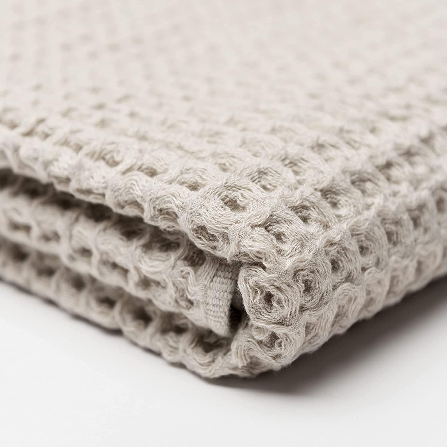 Ravel Silver Infused Waffle Towel - Bath Dune Brown