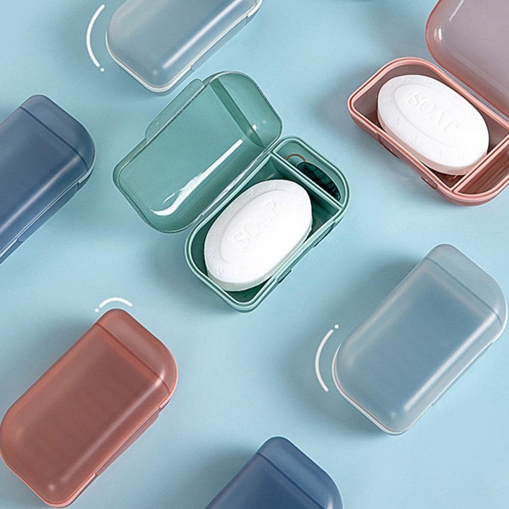 Square Soap Box with Lid - Durable PP and TPR Material