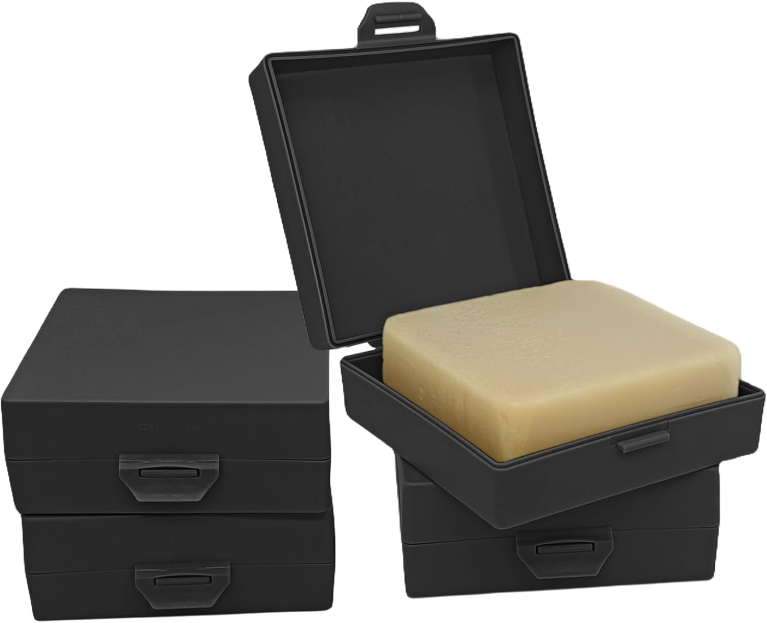 Elimeta Travel Soap Container Square 4 Pack Black 1