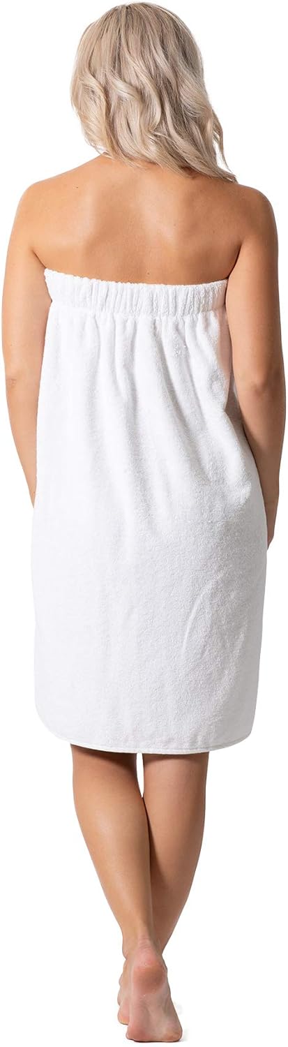 Robe Direct Womens Terry Cloth Spa Towel Wrap with Adjustable Closure