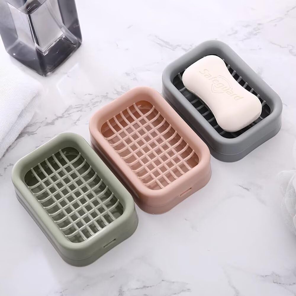 Travel Soap Dish with Lid - Portable Bamboo Soap Holder - Pink