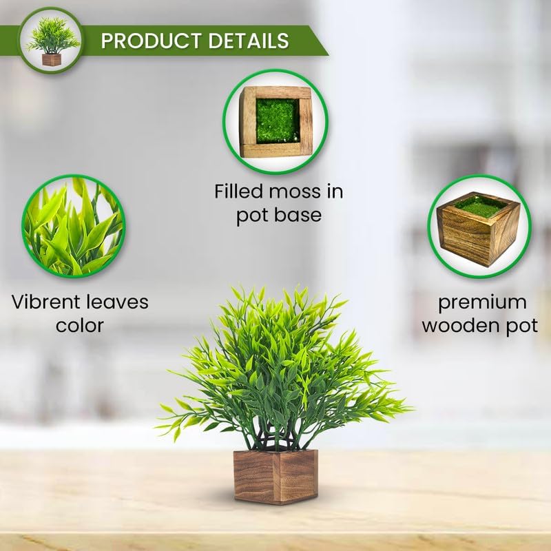 Artificial Shrubs in Wood Pot - DB-8306 Medium