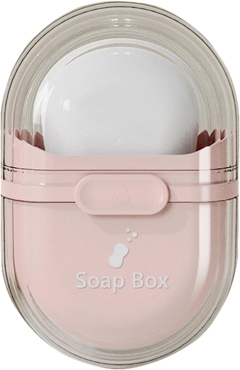 Bar Soap Travel Case with Lid and Drainage Hole Pink