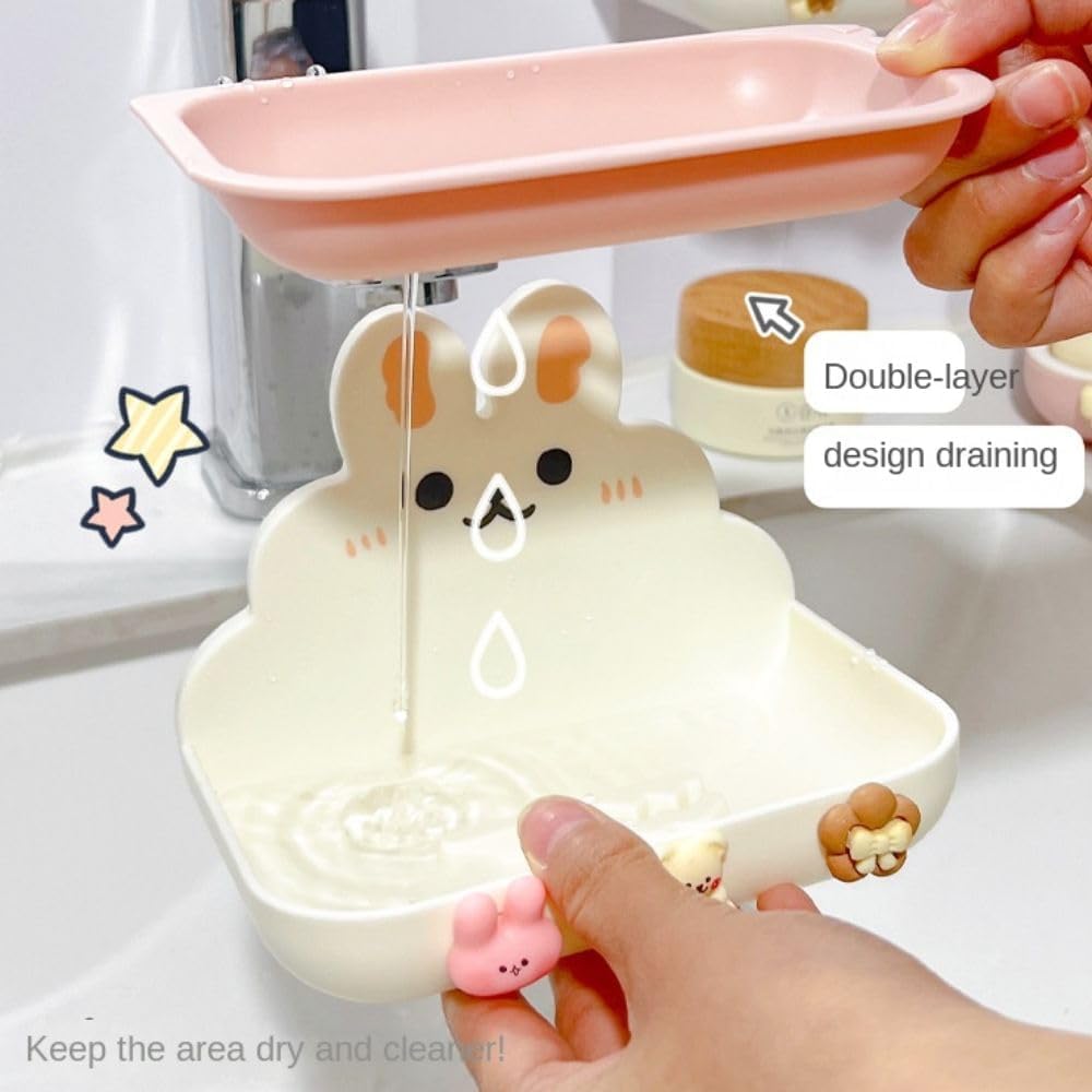 Cute Rabbit Soap Holder Wall Mounted Soap Rack