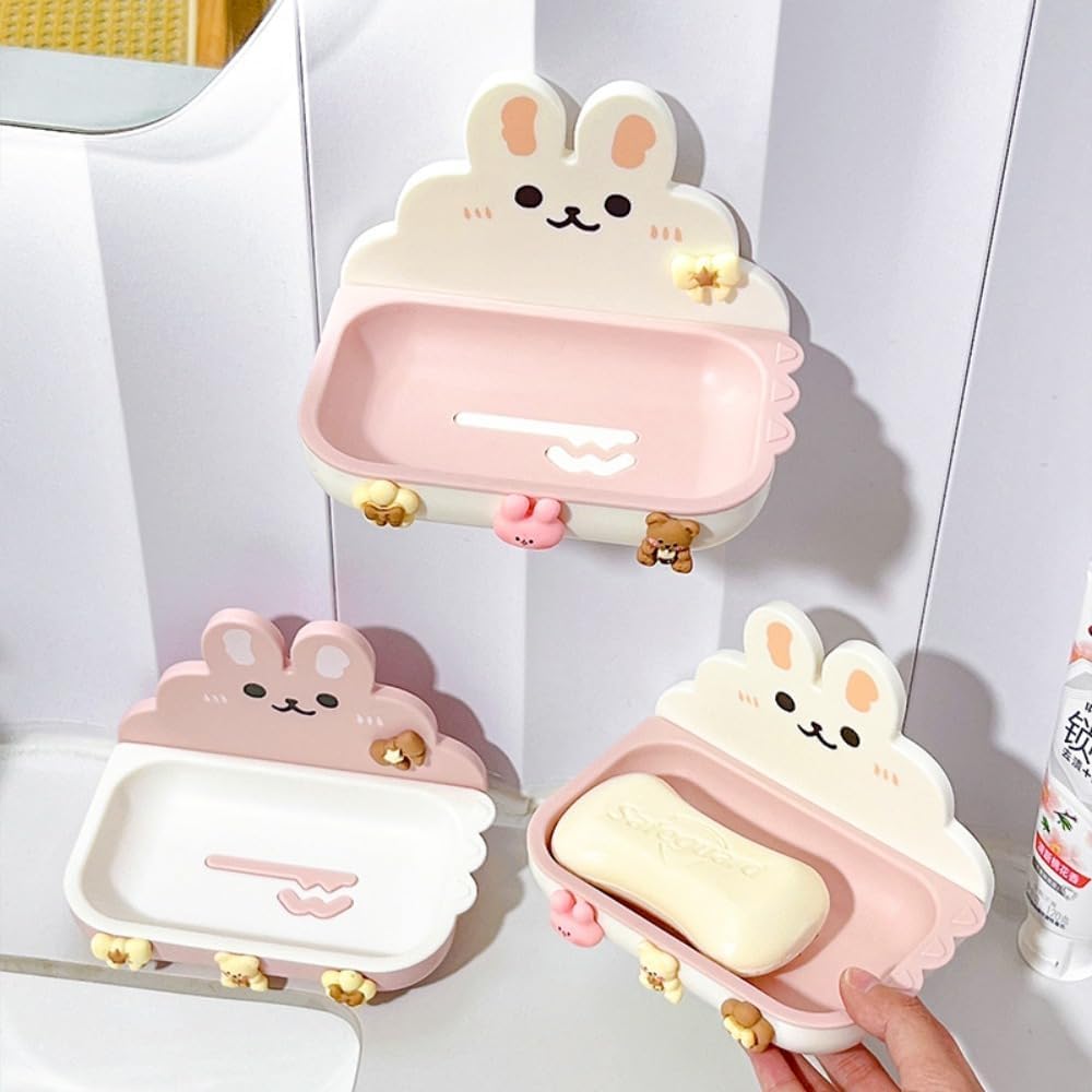 Cute Rabbit Soap Holder Wall Mounted Soap Rack