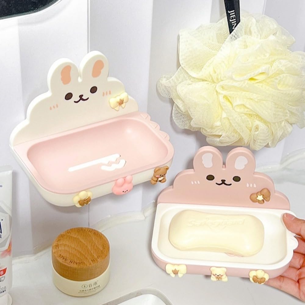 Cute Rabbit Soap Holder Wall Mounted Soap Rack