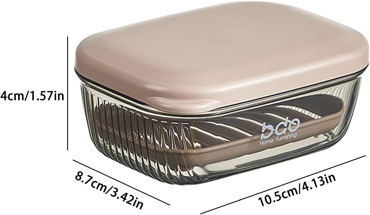 Leakproof Travel Soap Container with Lid and Drainage Tray