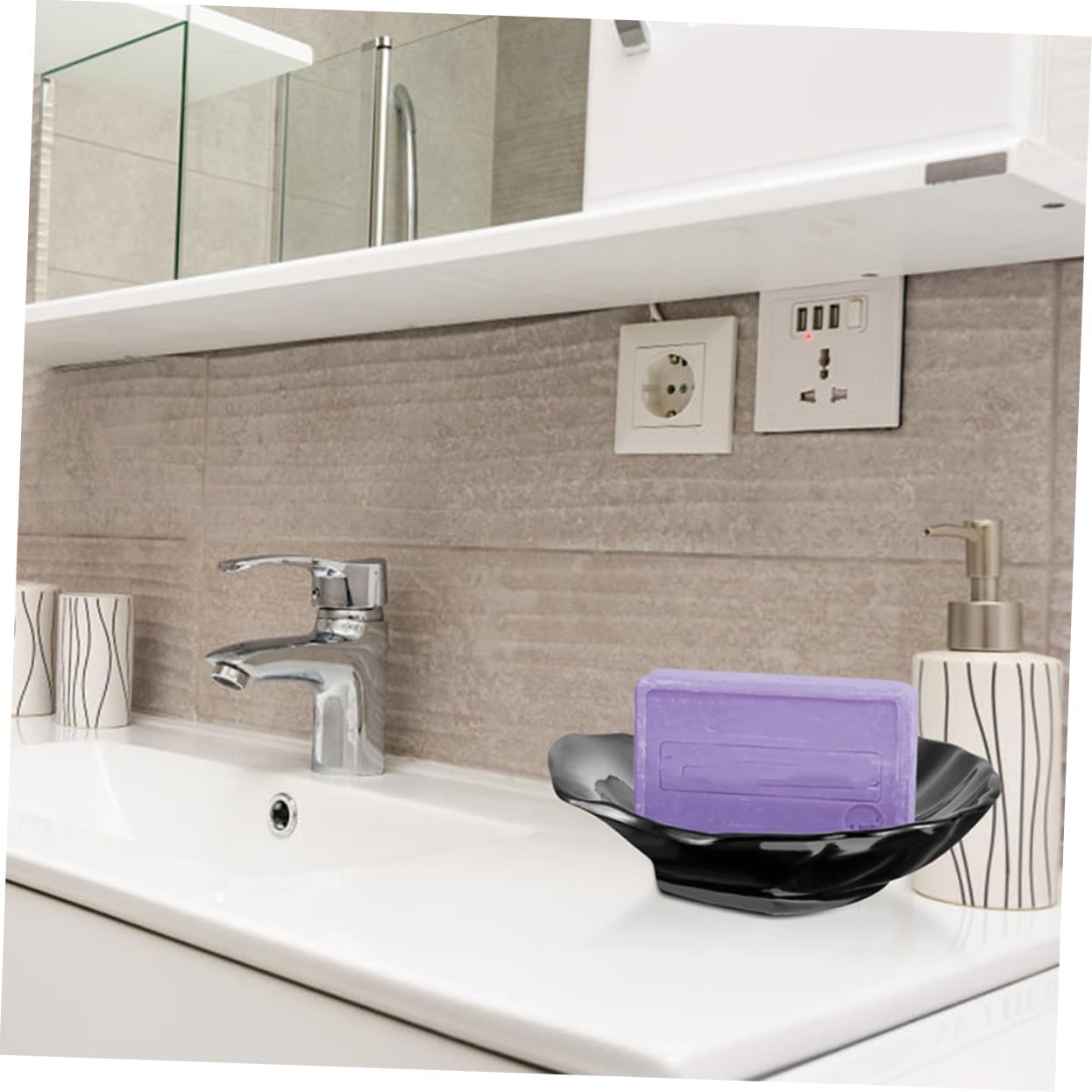 LIFKOME 2Pcs Shell Soap Dish Elegant Organizer