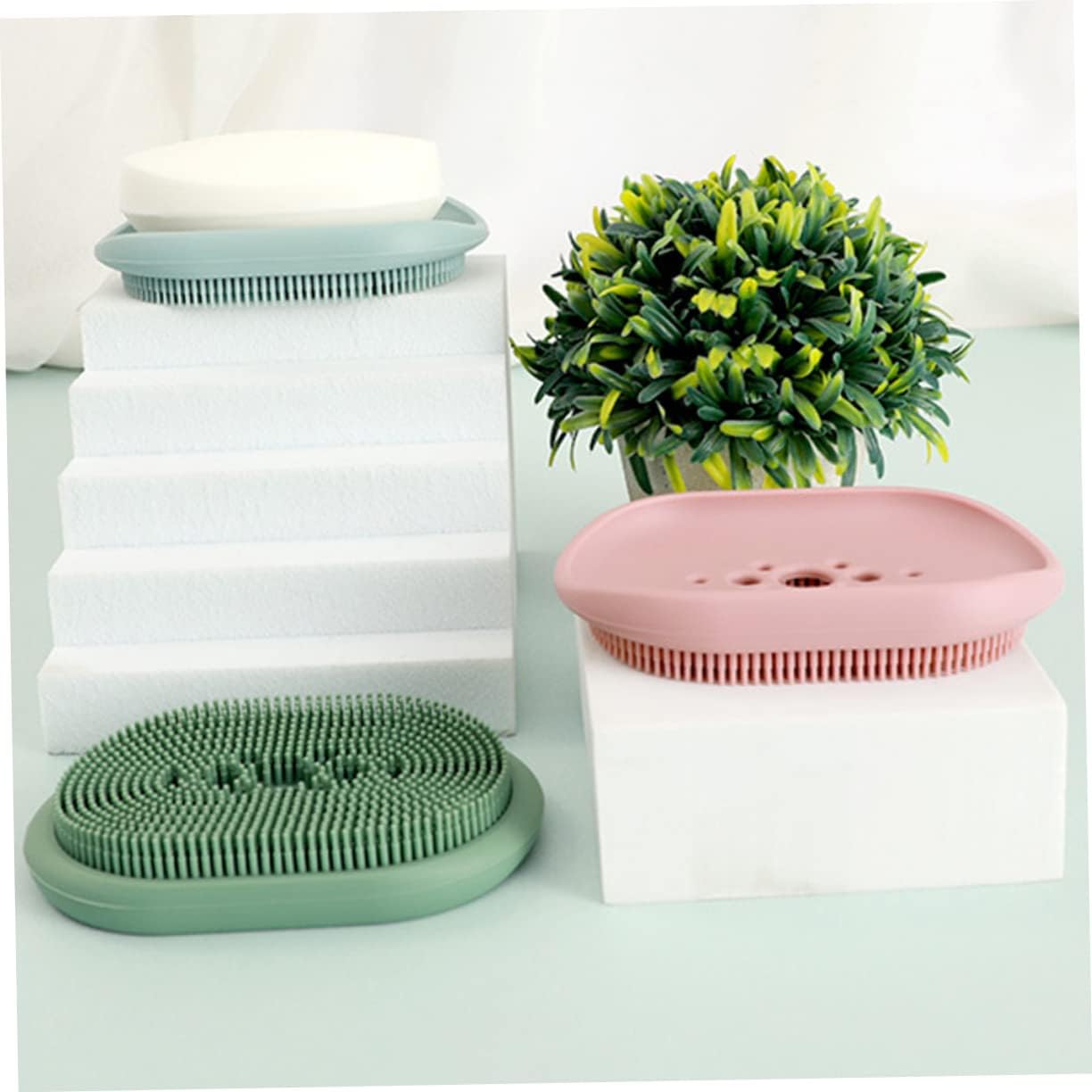 LIFKOME Draining Soap Tray with Silicone Holder