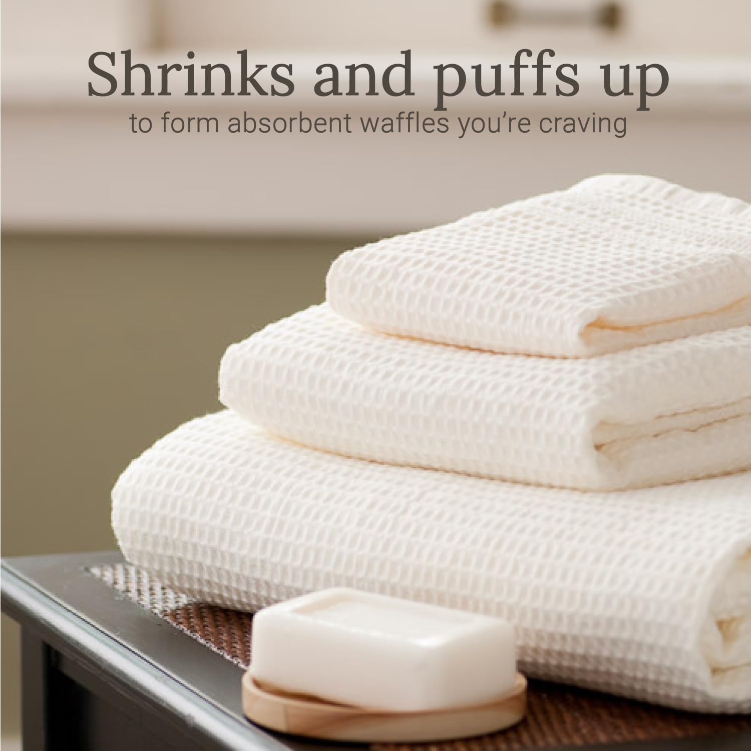 GILDEN TREE Waffle Bath Sheet 40x80 Cream 2 Pack