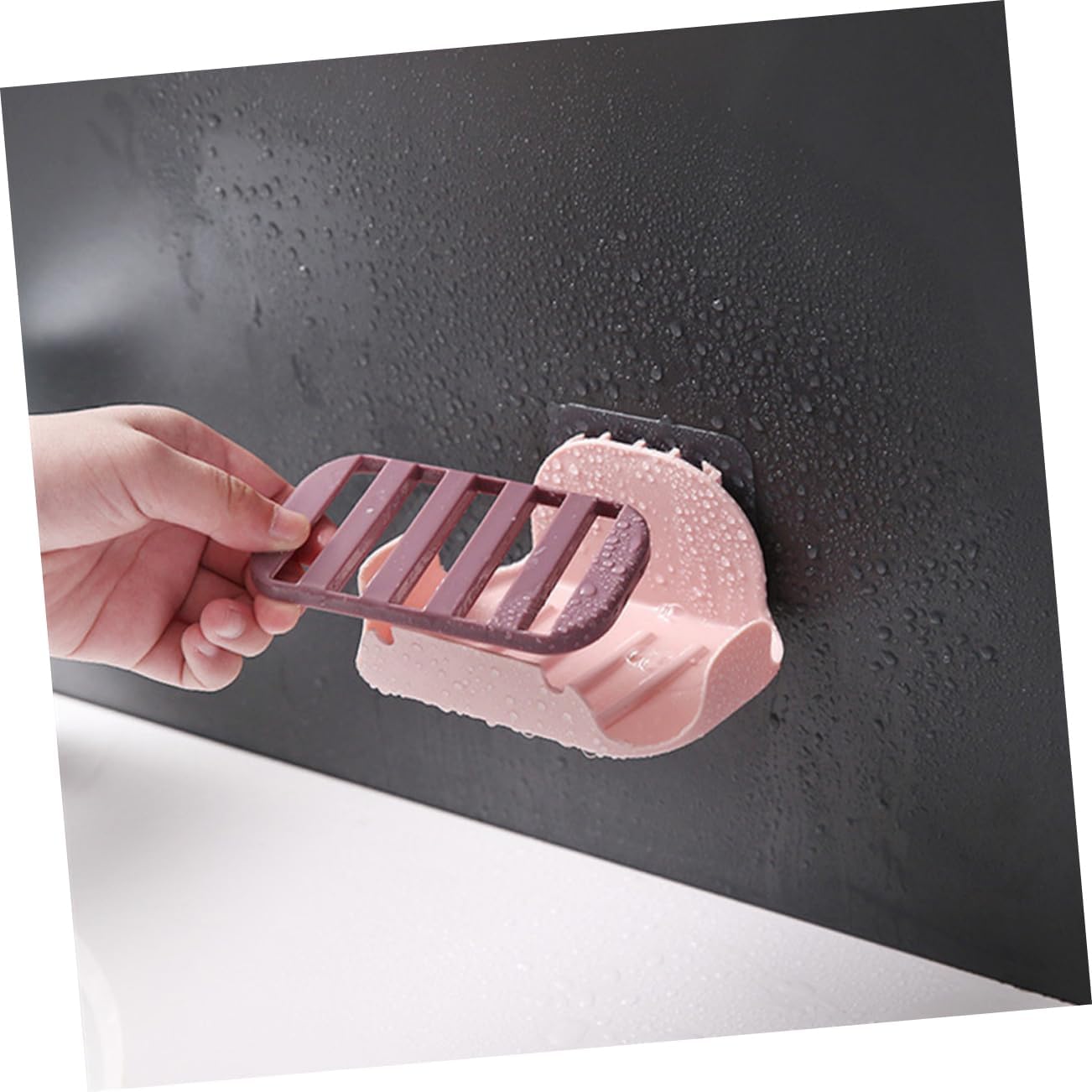 Holibanna Holder Soap Dish Adhesive Compartment
