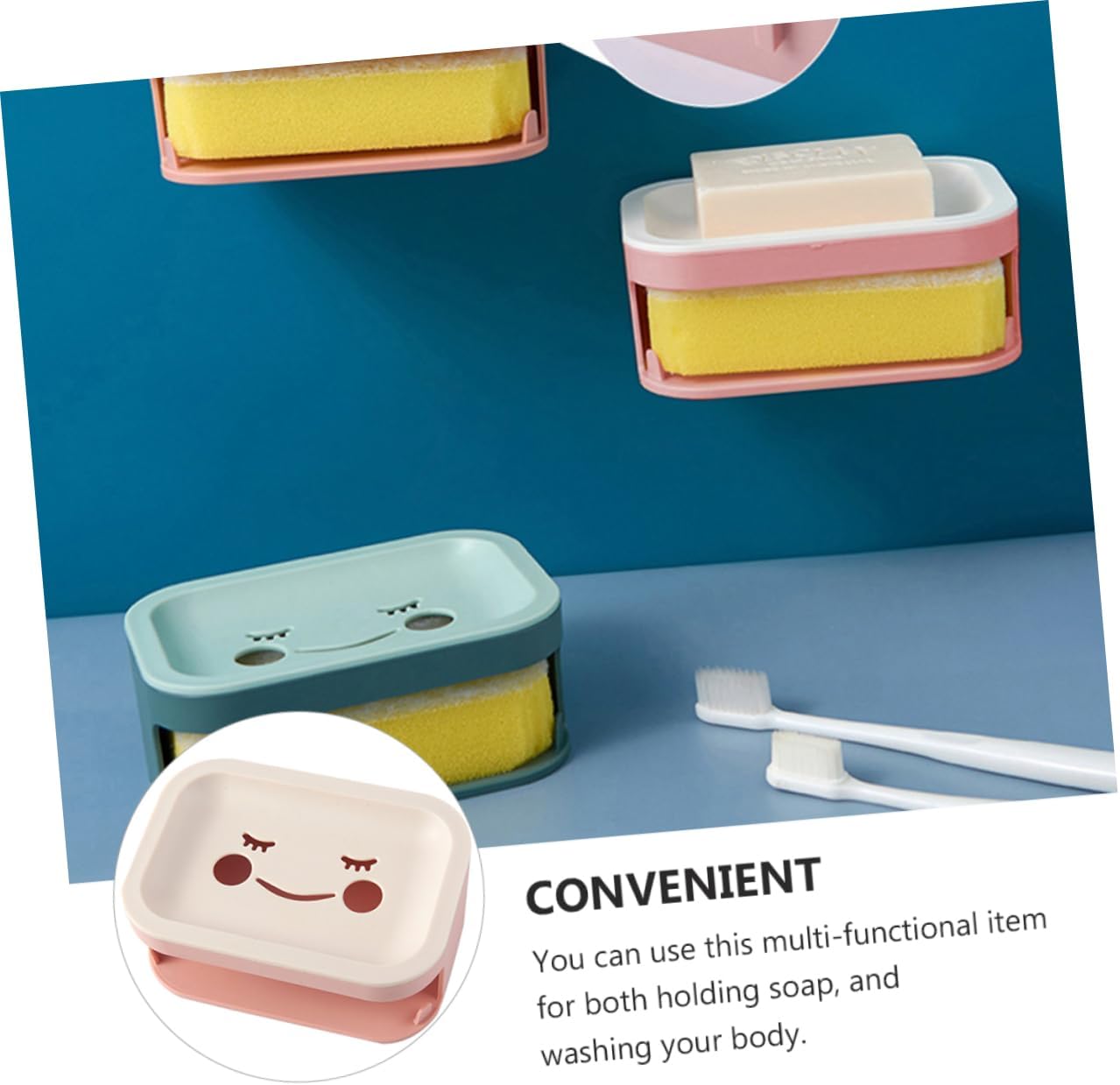 BRIGHTFUFU Double Layer Soap Holder for Bathroom and Kitchen