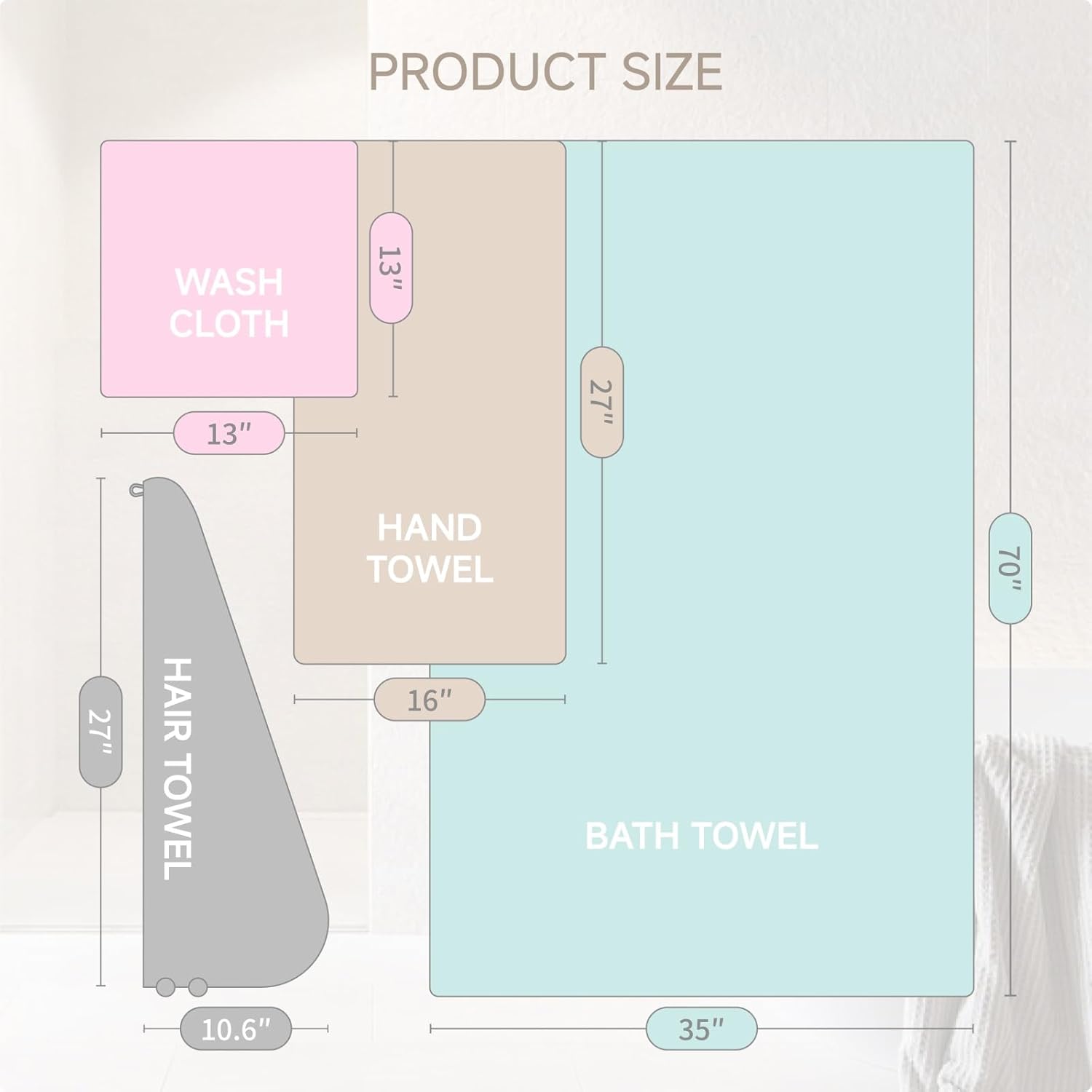 Super Soft Waffle Towel Set - 4 Piece Microfiber Bath Towels