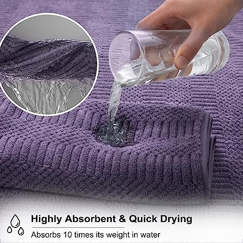 Oliven 8 Piece Oversized Purple Bath Towel Set
