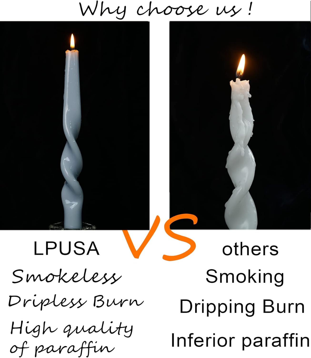 LPUSA Green Spiral Taper Candles Set of 4