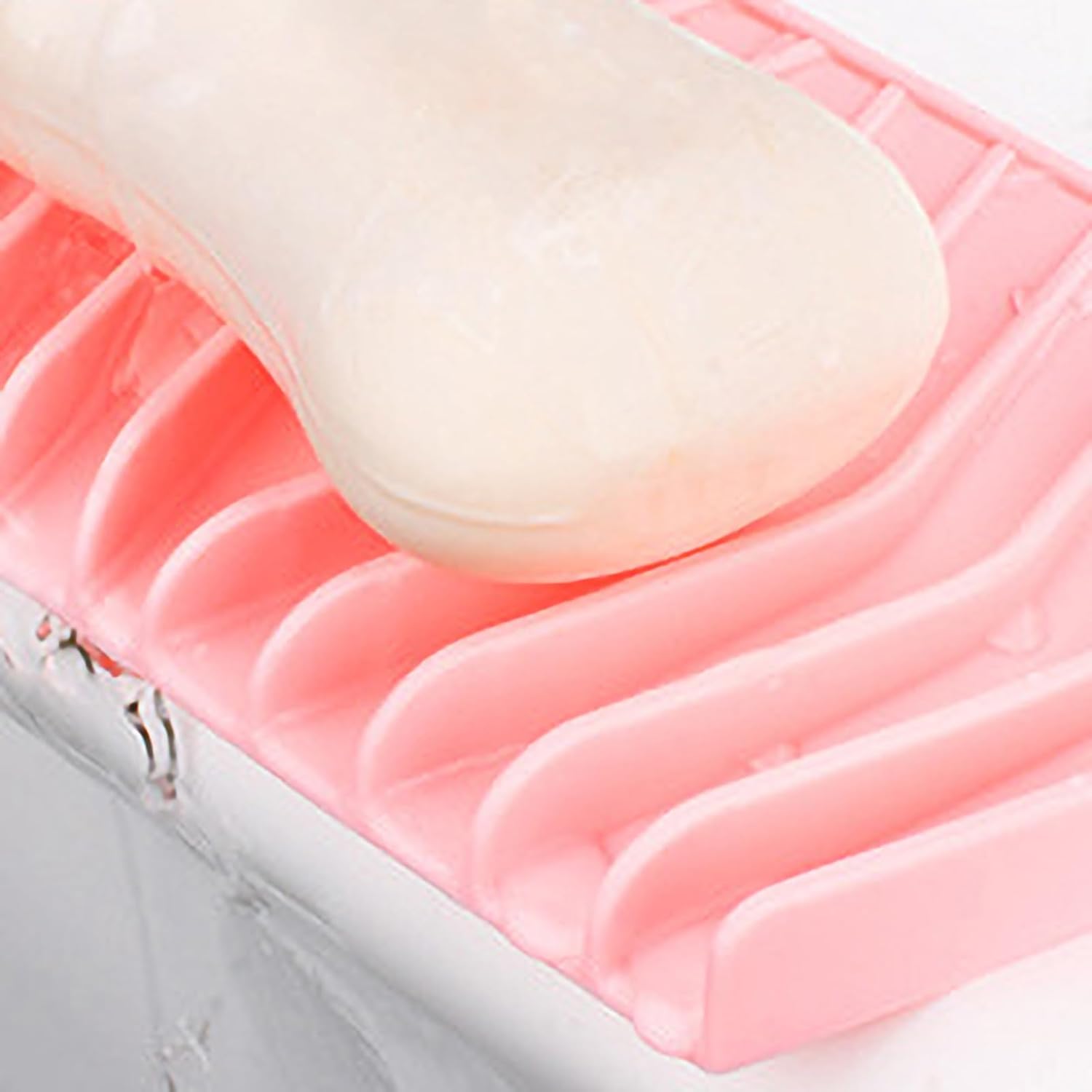 Flexible Silicone Soap Dish with Waterfall Drainage Non-Slip Multifunctional Organizer