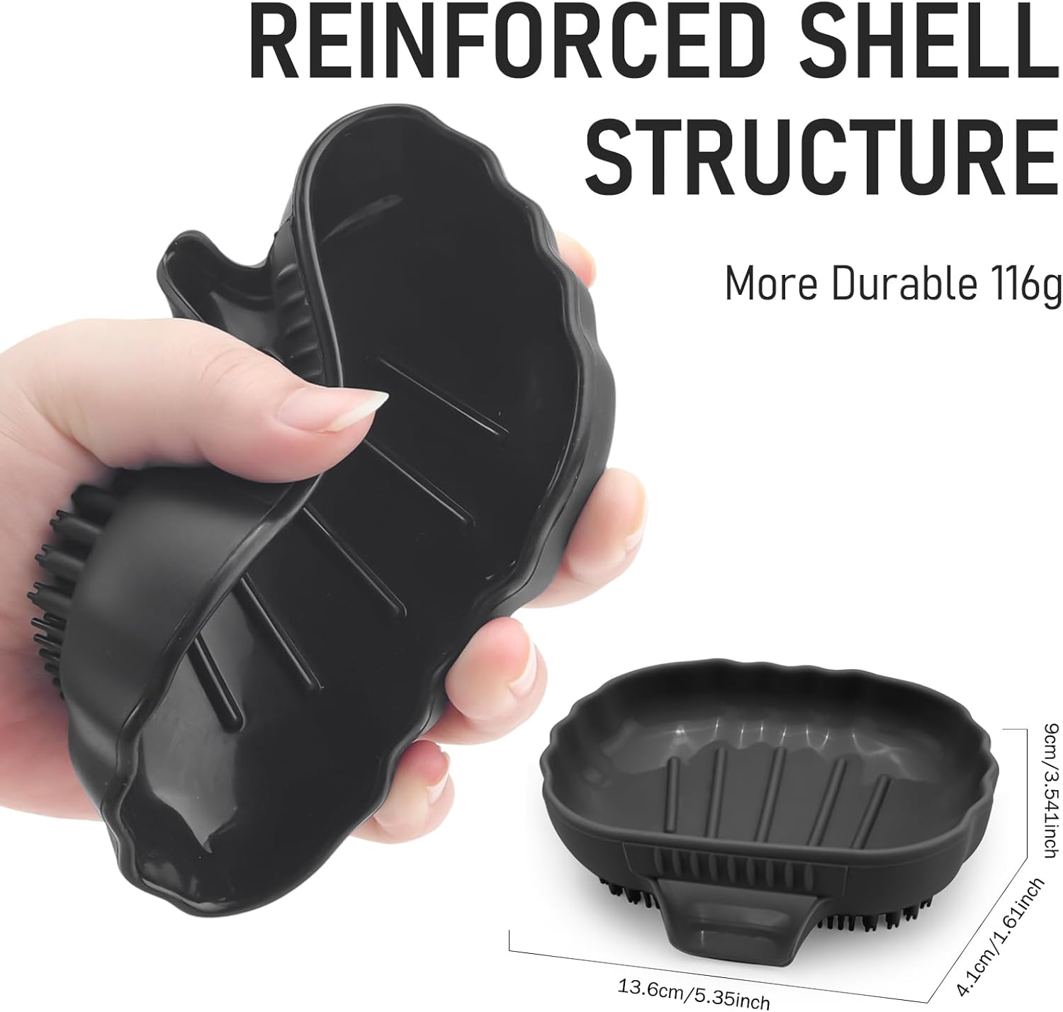 Mabnuby Black Silicone Soap Dish with 25 Waterfall Slope