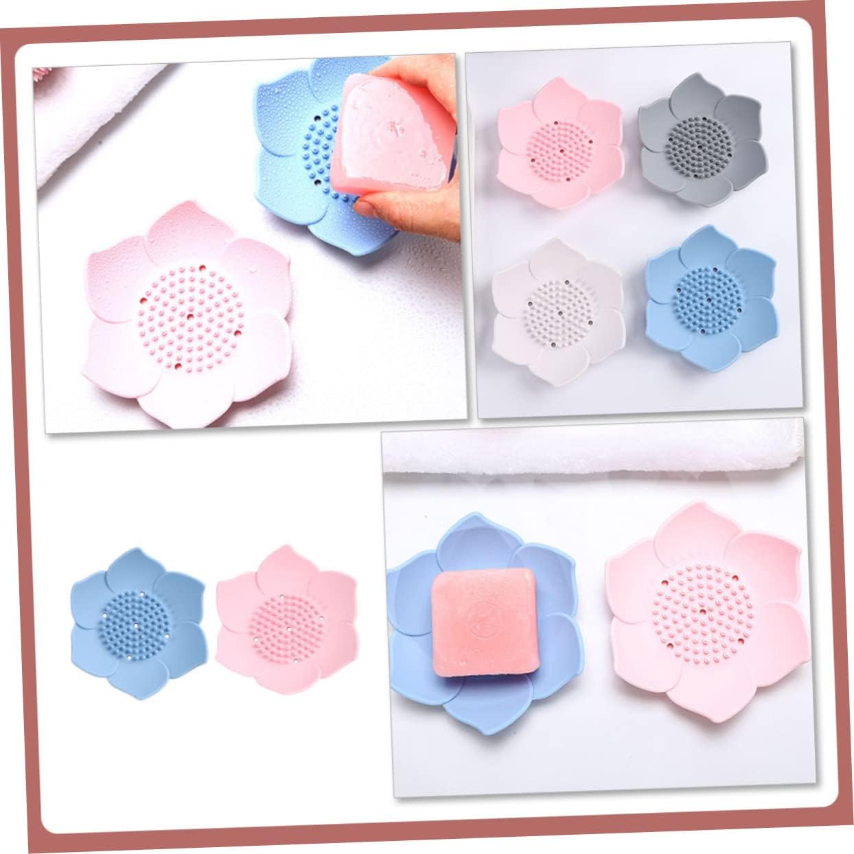 ABOOFAN 2pcs Silicone Soap Holders with Drainage