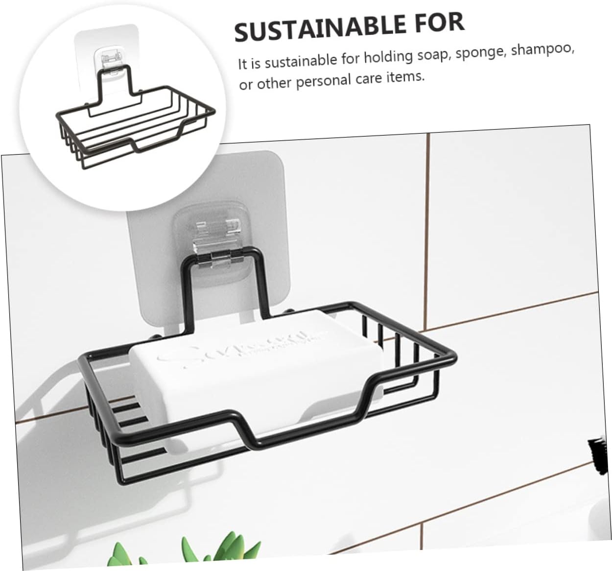 Stainless Steel Bathroom Shelf with Adhesive Mount