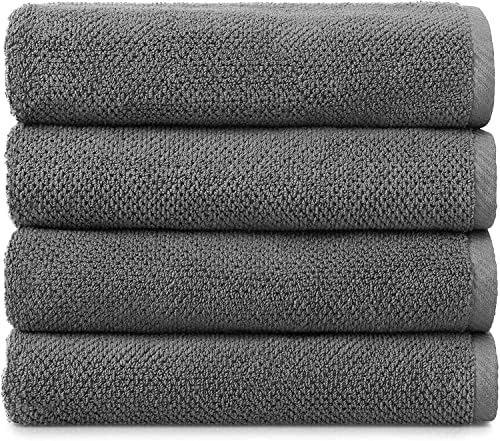 Simpli-Magic Popcorn Textured Bath Towels 4 Pack Gray