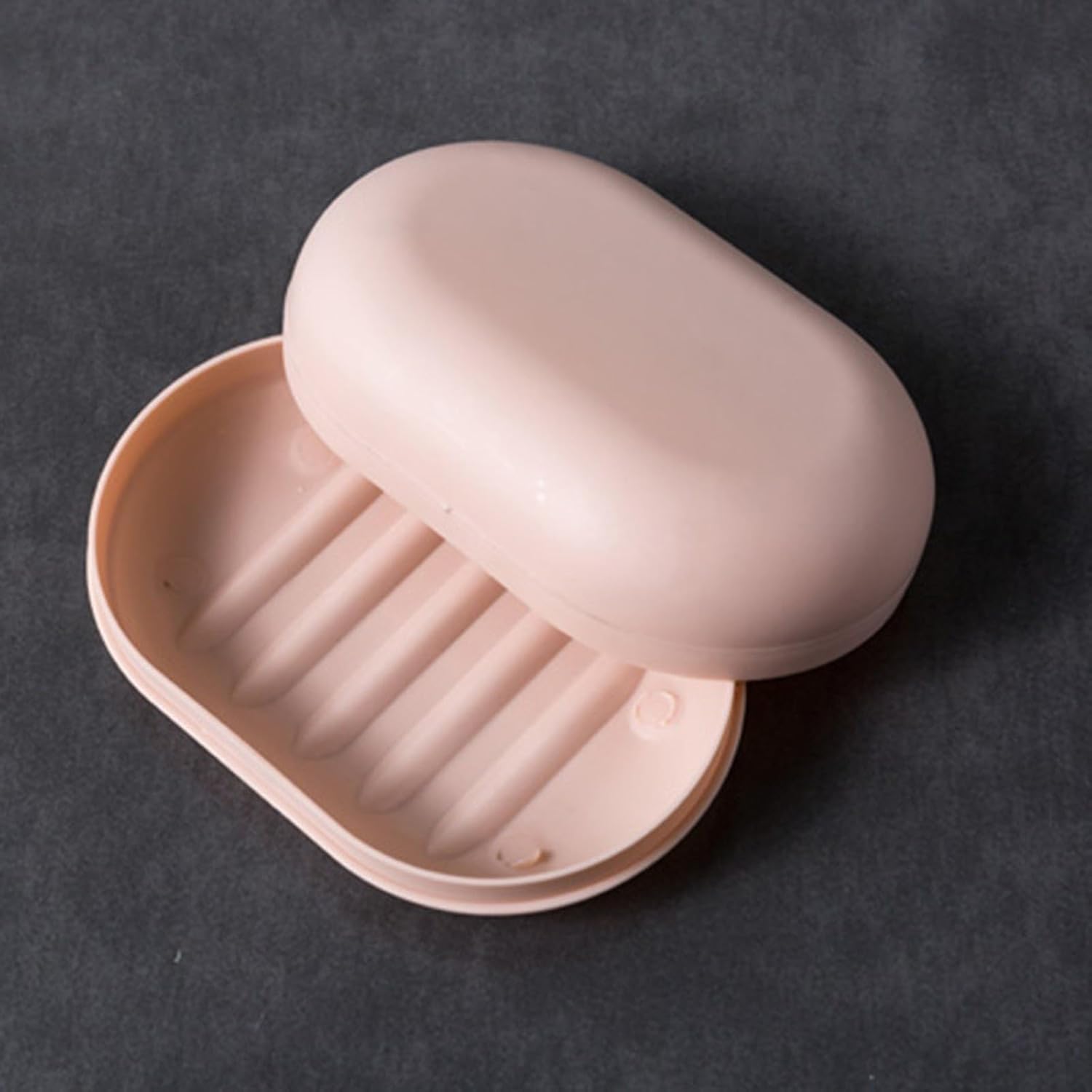 Portable Leakproof Soap Holder with Lid - Travel Soap Container Pink