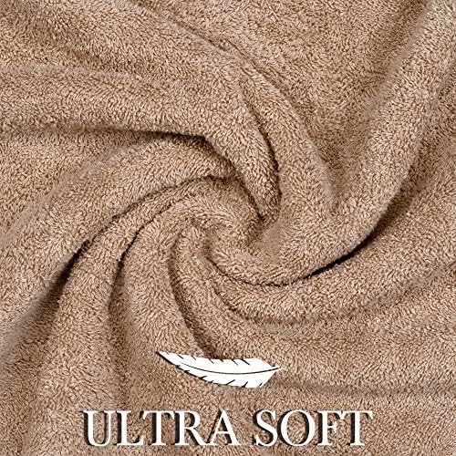 CRAFTBERRY Luxury Bath Towel Set - 6 Piece Taupe Tan Beige