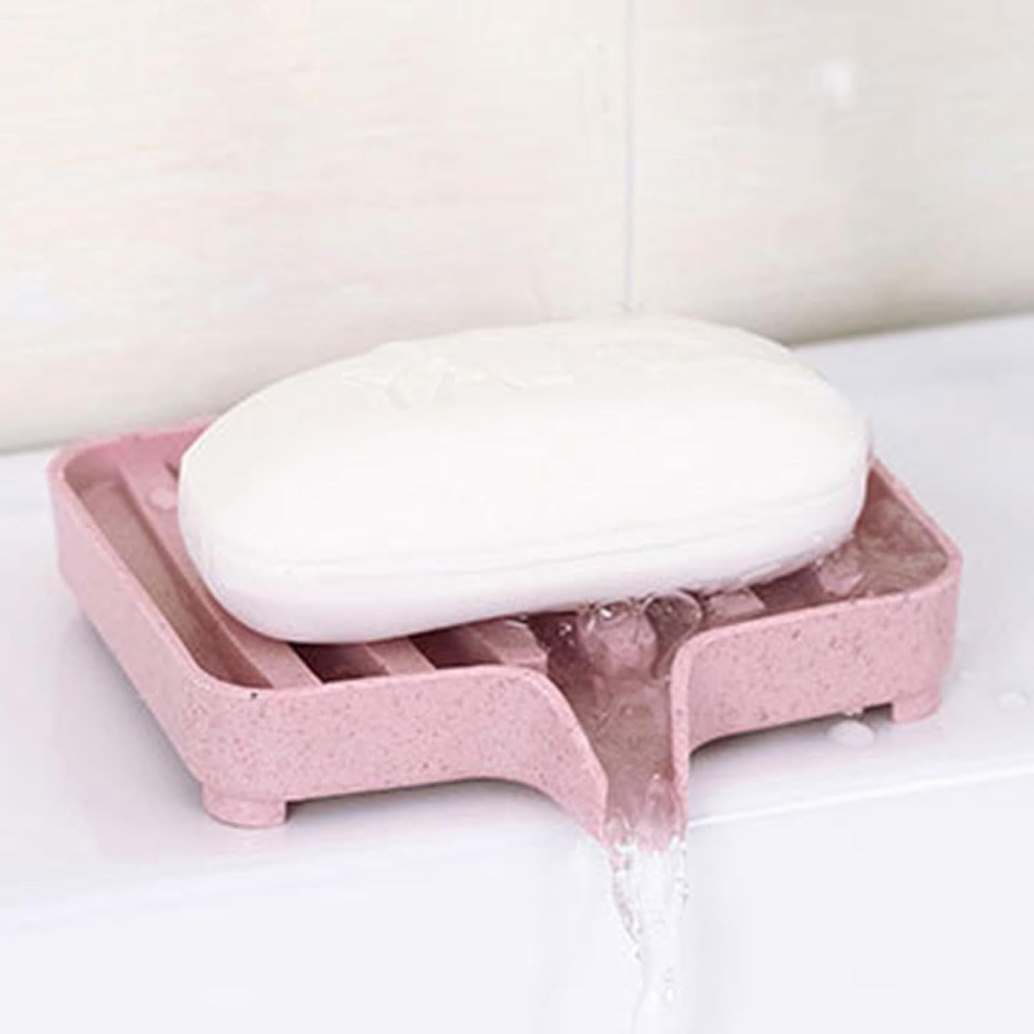Self-Draining Soap Dish - Double Layer Pink