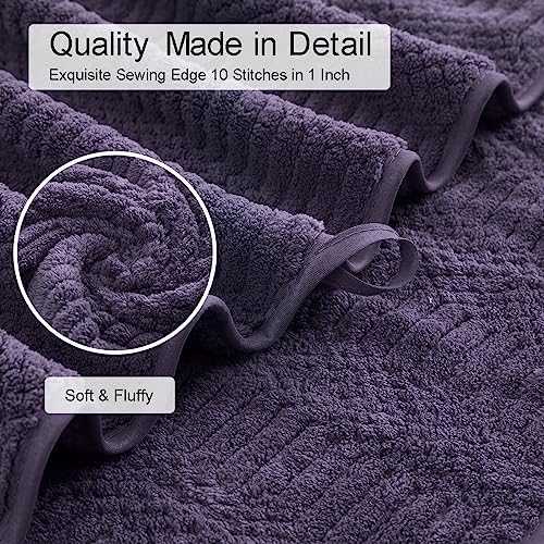 Oliven 8 Piece Oversized Purple Bath Towel Set