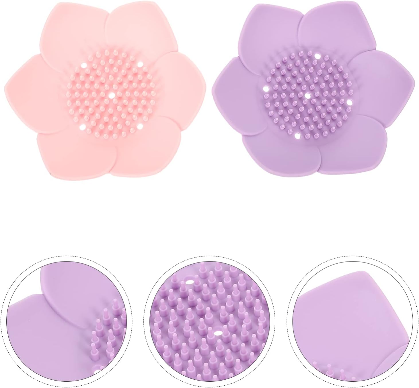 LIFKOME 2 Pack Elegant Silicone Soap Dishes for Bathroom and Kitchen