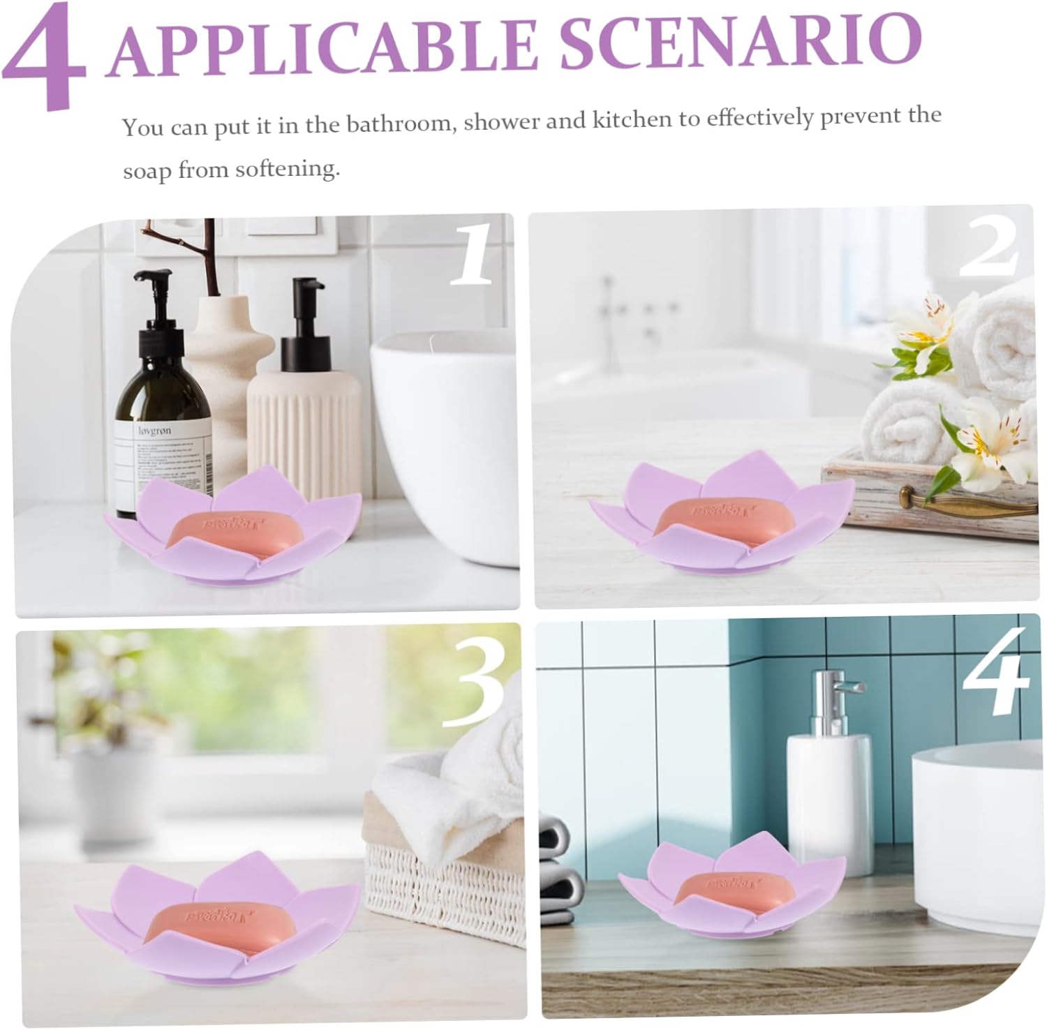 VICASKY 2pcs Non-Slip Soap Holder with Drainage