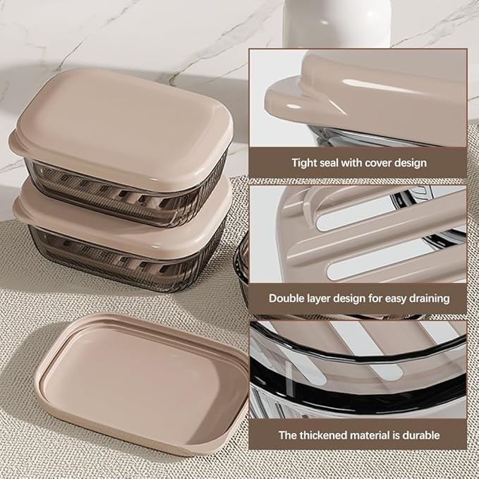 Travel Soap Case with Lid - Leakproof Portable Bar Soap Holder