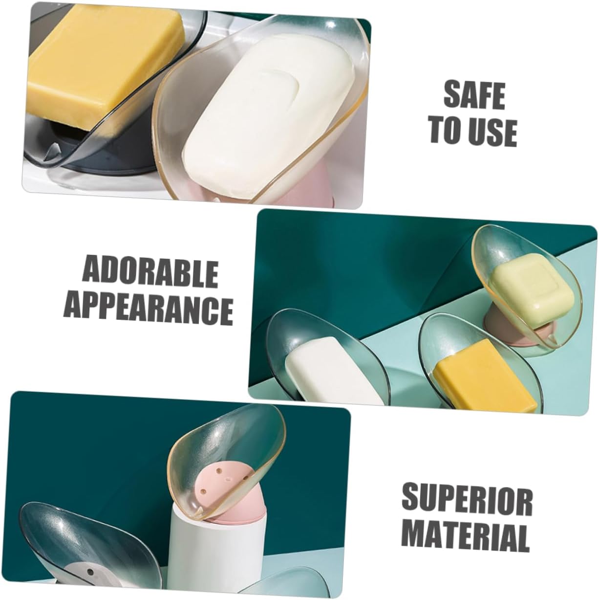 ABOOFAN Leaf Shape Soap Dish 2Pcs Creative Holder