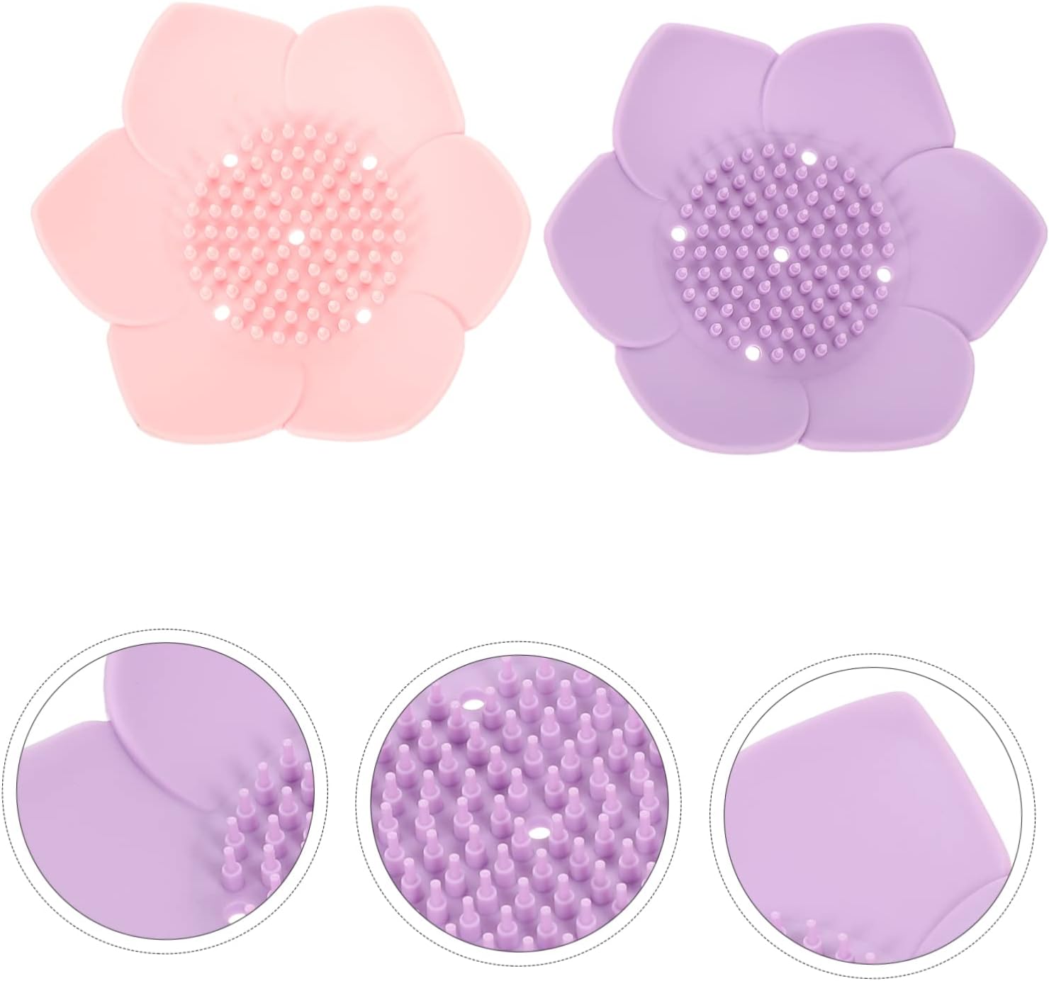 2pcs Silicone Soap Trays Drainage Stylish Bathroom Holder