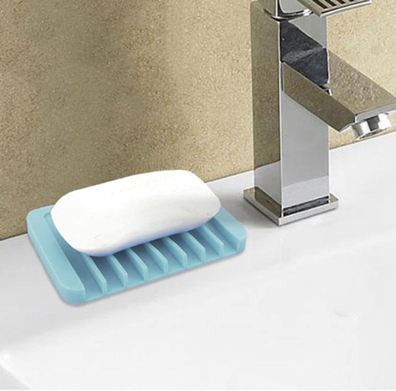 DNIEBW 2Pcs Silicone Soap Holder with Waterfall Design