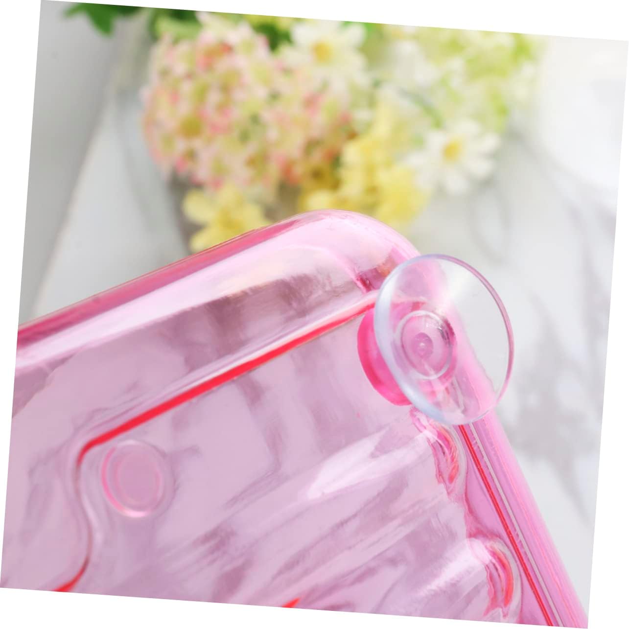 Modern Red Suction Soap Dish for Shower Wall Mount