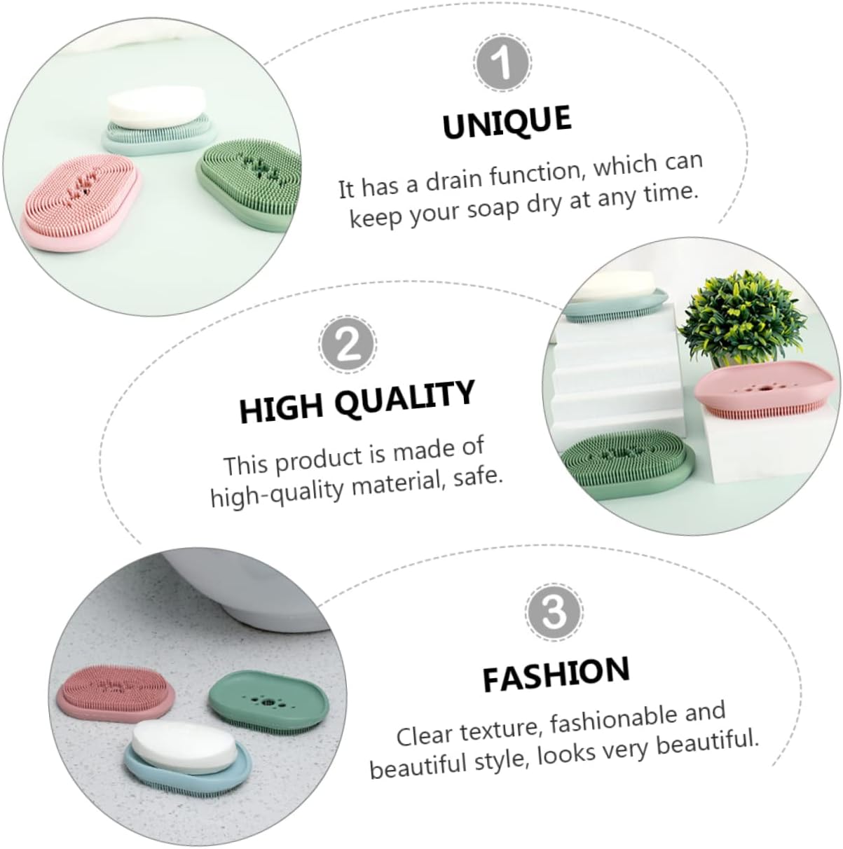 LIFKOME Draining Soap Tray with Silicone Holder